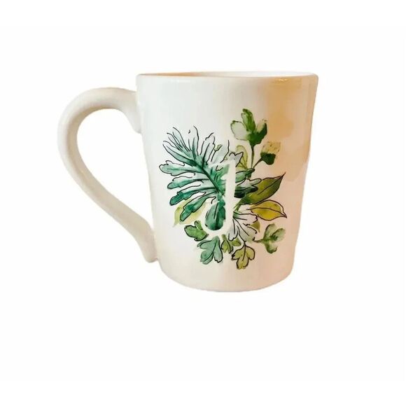 2 for $30 Pier 1- Christmas J Monogram White Mug - Picture 3 of 3